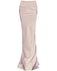Rick Owens - Coda Ribbed-Waistband Satin-Finish Maxi Skirt - Lyst