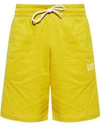 EA7 - Logo-Print Track Shorts - Lyst
