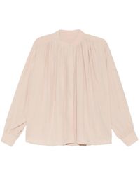 Yves Salomon - Pleated Silk Crepe Shirt - Lyst