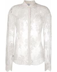 Carine Gilson - Lace-Appliqué Long-Sleeve Shirt - Lyst