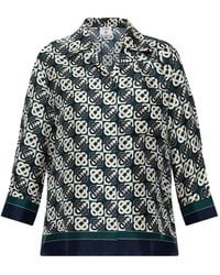 CASABLANCA - Check Monogram Silk Shirt - Lyst