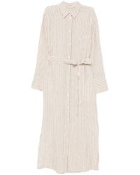 Marc O' Polo - Striped Belted Midi Dress - Lyst