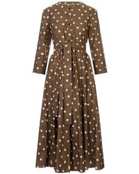 Max Mara - Polka-Dot Belted Dress - Lyst