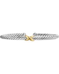 David Yurman - 14K And Sterling Cable Flex X Station Bangle - Lyst