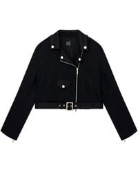 ARMANI EXCHANGE - Veste De Moto Crop - Lyst