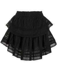 LoveShackFancy - Ruffled Cotton Mini Skirt - Lyst