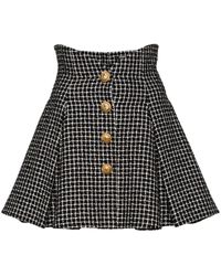 Balmain - Tweed Tulip Mini Skirt - Lyst