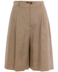 Max Mara - Wide-Leg Bermuda Trousers - Lyst