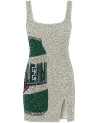 Philipp Plein - Crystal-Embellished Slit-Detail Mini Dress - Lyst