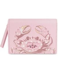 Ganni - Crab-Print Butterfly Wallet - Lyst