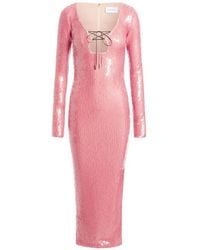 16Arlington - Solaria Sequin Lace-Up Midi Dress - Lyst