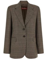 Max Mara - Blazer Rena Droit À Carreaux - Lyst