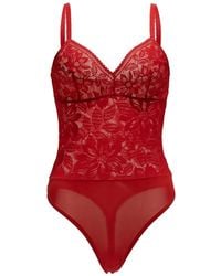 Wolford - Floral-Lace Bodysuit - Lyst