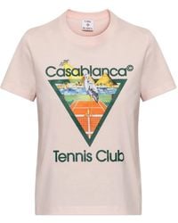CASABLANCA - Tennis Club Graphic-Print T-Shirt - Lyst