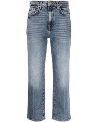 7 For All Mankind - Cropped Denim Jeans - Lyst