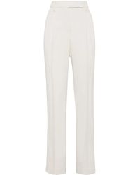 Brunello Cucinelli - High-Waisted Tailored Trousers - Lyst
