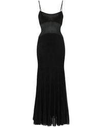 Galvan London - Robe Longue Belladonna À Empiècement En Résille - Lyst