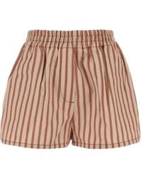 Fendi - Striped Logo-Patch Shorts - Lyst