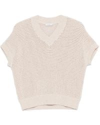 Peserico - Sequin-Embellished Open-Knit Top - Lyst