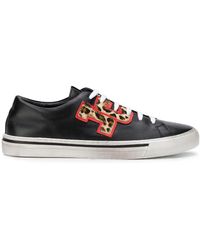Just Cavalli Logo leopard print sneakers - Noir