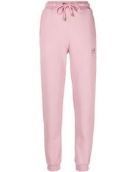 Pinko - Logo-embroidered Cotton Track Pants - Lyst