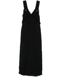 TOTEME - Ausgefranstes Midikleid Mit V-Ausschnitt - Lyst