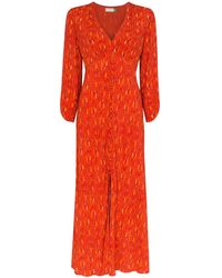 RIXO London Midi-jurk Met Print - Rood