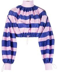 Zimmermann - Blouse Rayée À Lien De Resserrage - Lyst