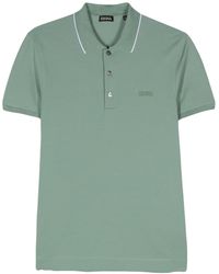 Zegna - Logo-embroidered Polo Shirt - Lyst