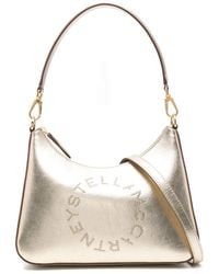Stella McCartney - Studded-Logo Metallic Shoulder Bag - Lyst