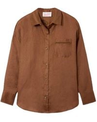 MC2 Saint Barth - Linen Cristal Shirt With Perforated Embroidery - Lyst
