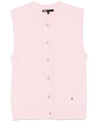 Maje - Sleeveless Wool-Cashmere Cardigan - Lyst