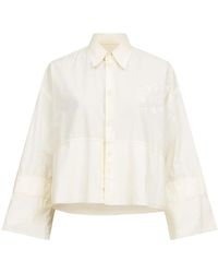 MM6 by Maison Martin Margiela - Ivory Long-Sleeved Cotton Shirt - Lyst