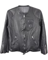 Yohji Yamamoto - Embossed-Logo Leather Jacket - Lyst