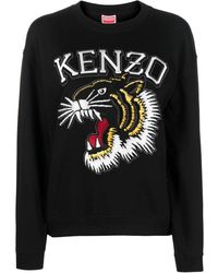KENZO - Felpa nera con stampa tigre - Lyst