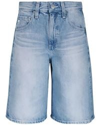 AG Jeans - Hattie Faded-Effect Denim Shorts - Lyst