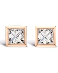 Pragnell - 18kt Rose Gold Rockchic Diamond Stud Earrings - Lyst