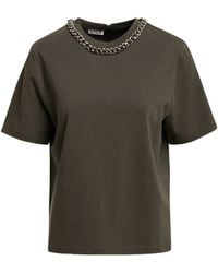 Essentiel Antwerp - Klaim Chain-Embellished T-Shirt - Lyst