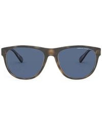 ARMANI EXCHANGE - Lunettes De Soleil Rondes À Effet Écailles De Tortue - Lyst