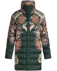 Etro - Paisley-Print Zip-Up Puffer Coat - Lyst