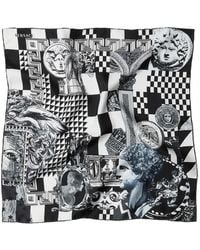 Versace - Printed Silk Twill Scarf 55 Cm - Lyst