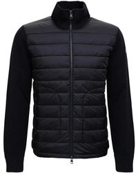 Moncler - Quilted-Panel Zip-Up Jacket - Lyst