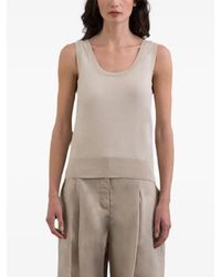 Moorer - Sabela-Si5 Ribbed-Trim Tank Top - Lyst