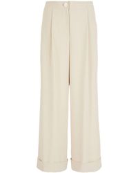Armani Exchange - High-waisted Cropped Trousers - Lyst