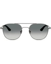 Giorgio Armani - Pilot-Frame Double-Bridge Sunglasses - Lyst