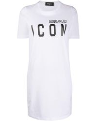 DSquared² - Long-print T-shirt Dress - Lyst