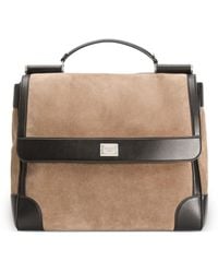 Dolce & Gabbana - Sicily Suede And Leather Structured Shoulder Bag - Lyst