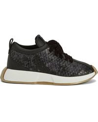 Giuseppe Zanotti - Snakeskin-Effect Lace-Up Sneakers - Lyst