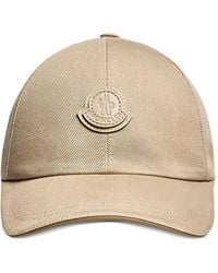 Moncler - Leather-Logo Cotton Gabardine Baseball Cap - Lyst