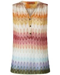 Missoni - Zigzag-Knit Sleeveless Top - Lyst